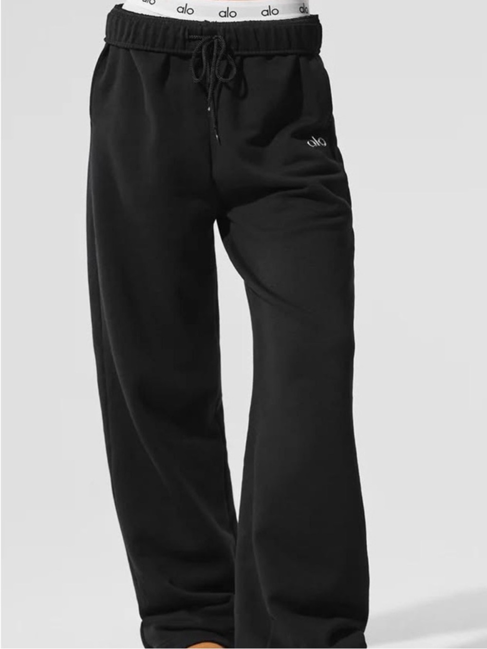 Alo wide-Leg Black Unisex Sweatpants